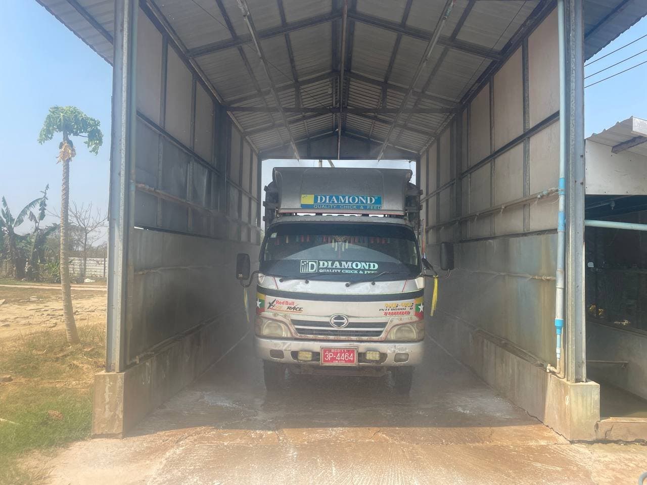 Biosecurity protocol in practice at a company farm