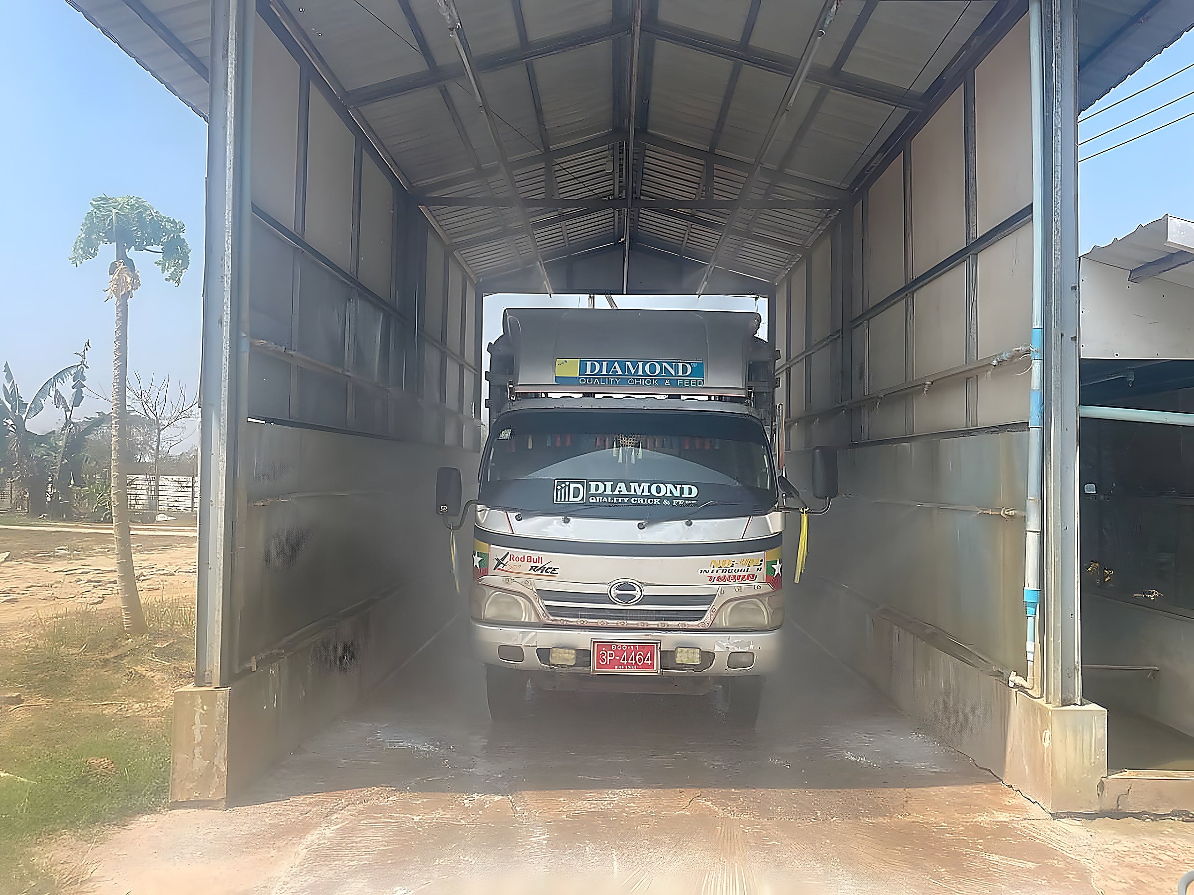 Biosecurity protocol in practice at a company farm